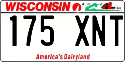 WI license plate 175XNT