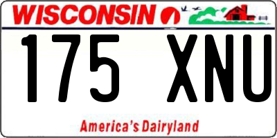 WI license plate 175XNU