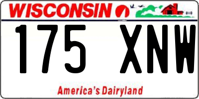 WI license plate 175XNW