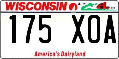 WI license plate 175XOA