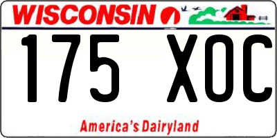 WI license plate 175XOC