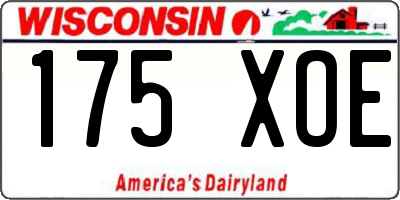 WI license plate 175XOE