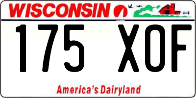 WI license plate 175XOF
