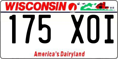 WI license plate 175XOI