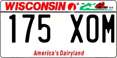 WI license plate 175XOM