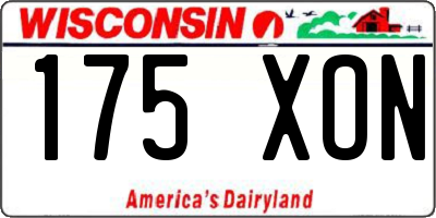 WI license plate 175XON