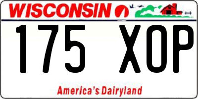 WI license plate 175XOP