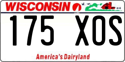 WI license plate 175XOS