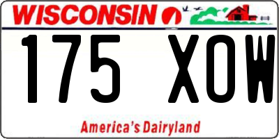 WI license plate 175XOW