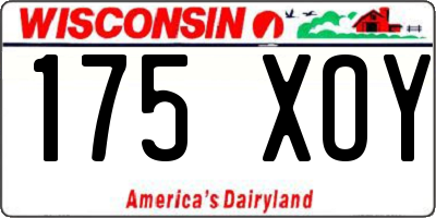 WI license plate 175XOY