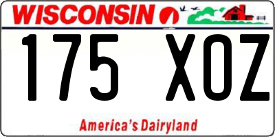 WI license plate 175XOZ