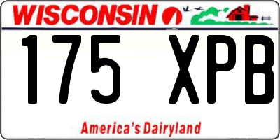 WI license plate 175XPB