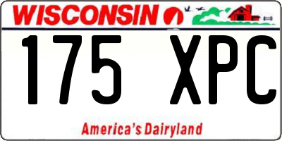 WI license plate 175XPC