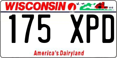 WI license plate 175XPD