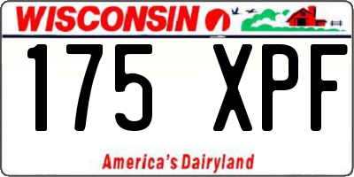 WI license plate 175XPF