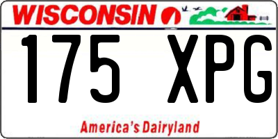 WI license plate 175XPG