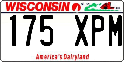 WI license plate 175XPM