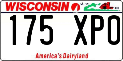 WI license plate 175XPO