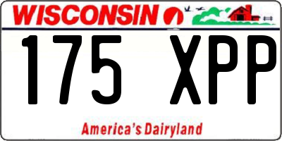 WI license plate 175XPP