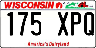 WI license plate 175XPQ