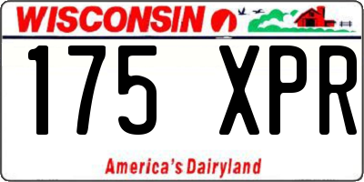 WI license plate 175XPR
