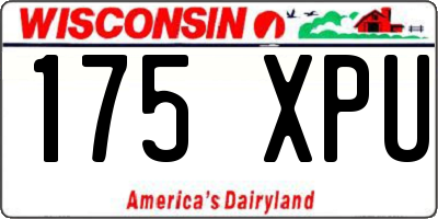 WI license plate 175XPU