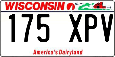 WI license plate 175XPV