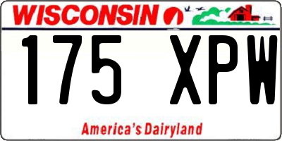 WI license plate 175XPW
