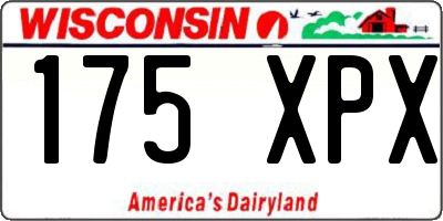 WI license plate 175XPX