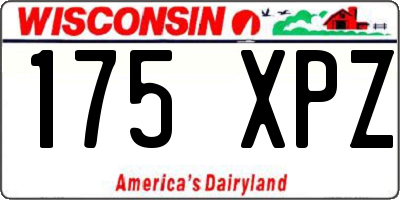 WI license plate 175XPZ