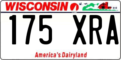 WI license plate 175XRA