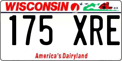 WI license plate 175XRE