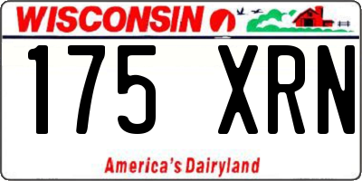 WI license plate 175XRN
