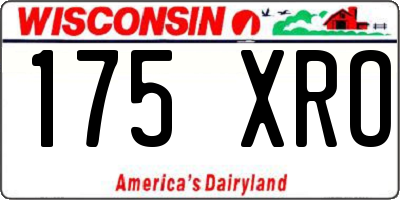 WI license plate 175XRO