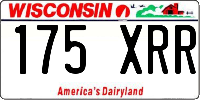 WI license plate 175XRR