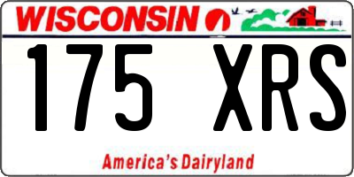 WI license plate 175XRS