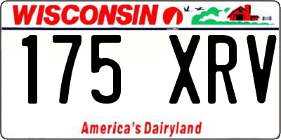 WI license plate 175XRV