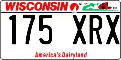 WI license plate 175XRX