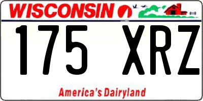 WI license plate 175XRZ