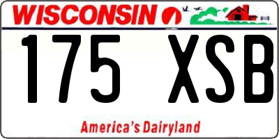 WI license plate 175XSB