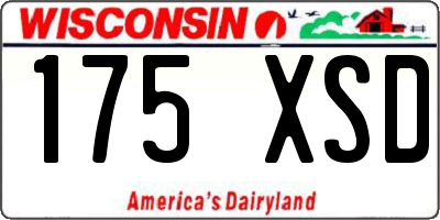 WI license plate 175XSD