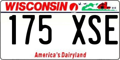WI license plate 175XSE