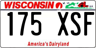 WI license plate 175XSF