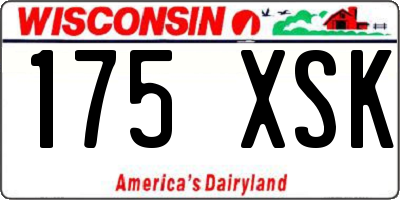 WI license plate 175XSK