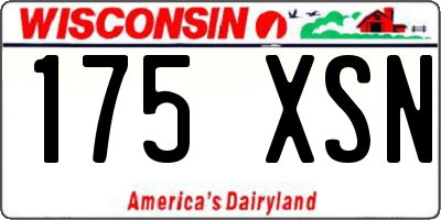 WI license plate 175XSN
