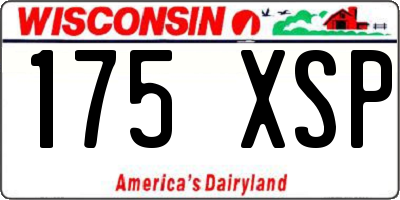 WI license plate 175XSP