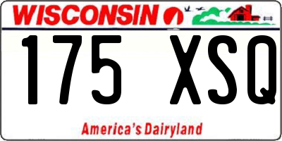 WI license plate 175XSQ