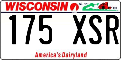 WI license plate 175XSR