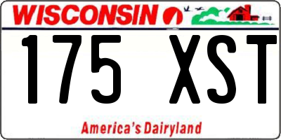 WI license plate 175XST