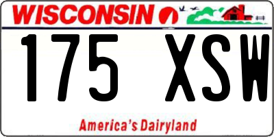 WI license plate 175XSW